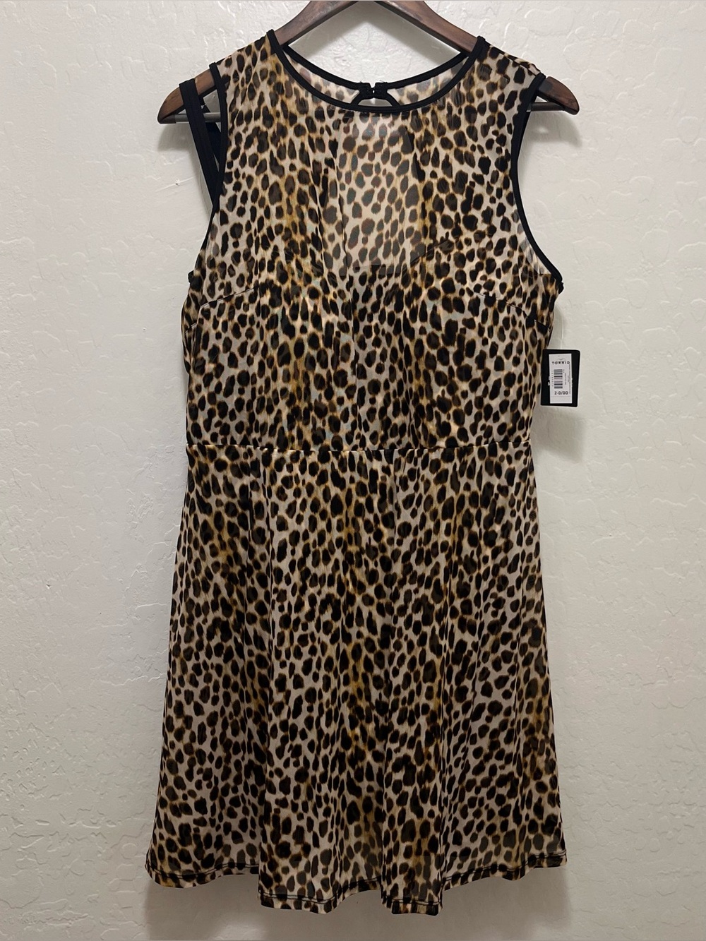 TORRID Underwire Long Mesh Overlay Swim Dress With Brief Size 2X NWT Cheetah UPF